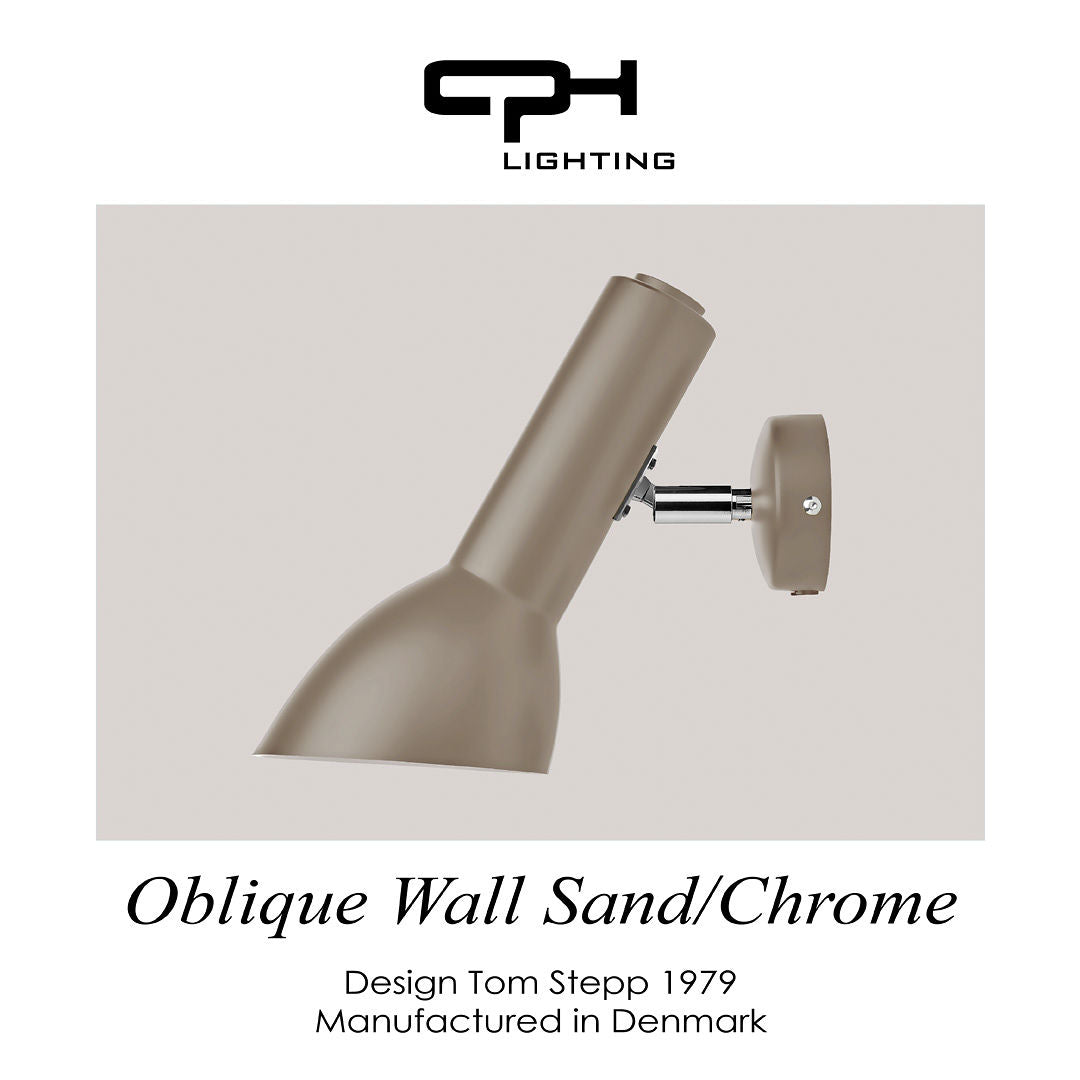 Cph Lightning - Oblique væglampe krom - Sand