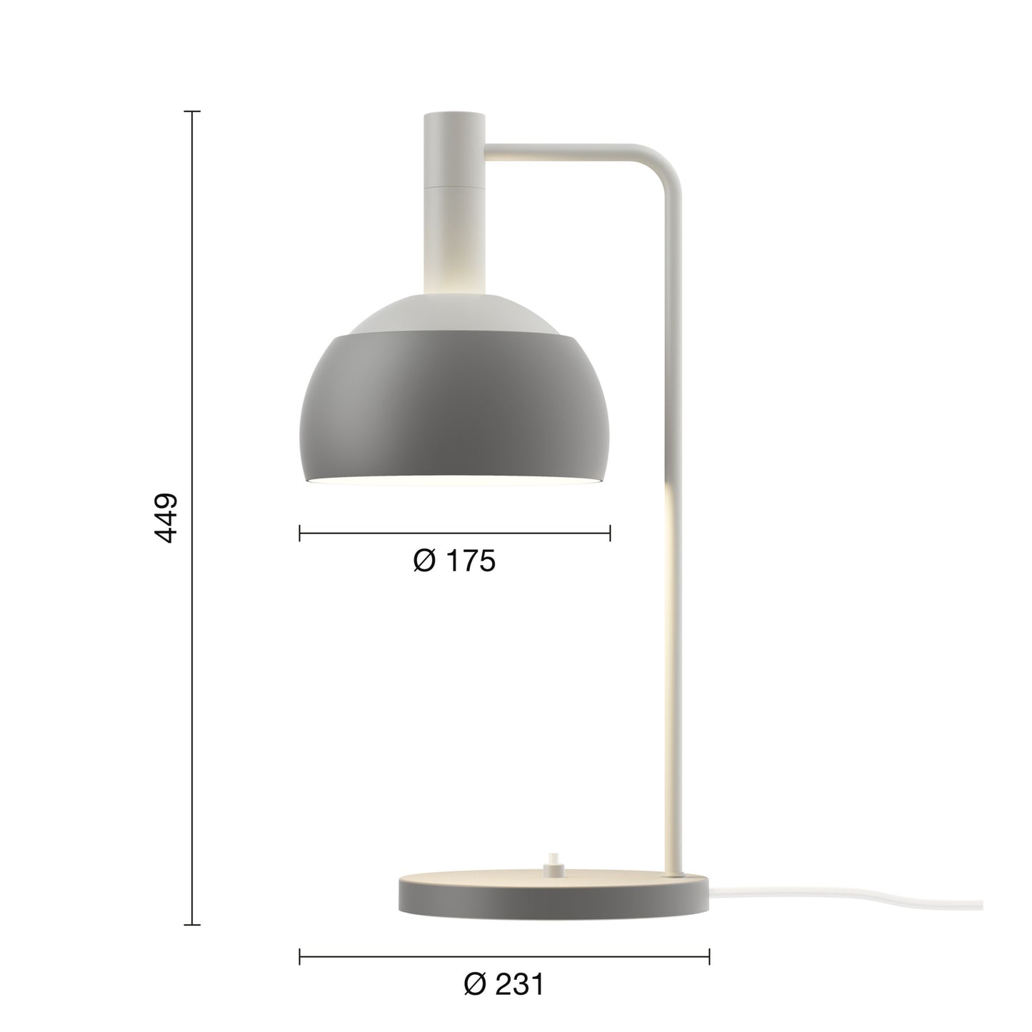 Louis Poulsen FJ Elements Bordlampe – Original Grey Ø175