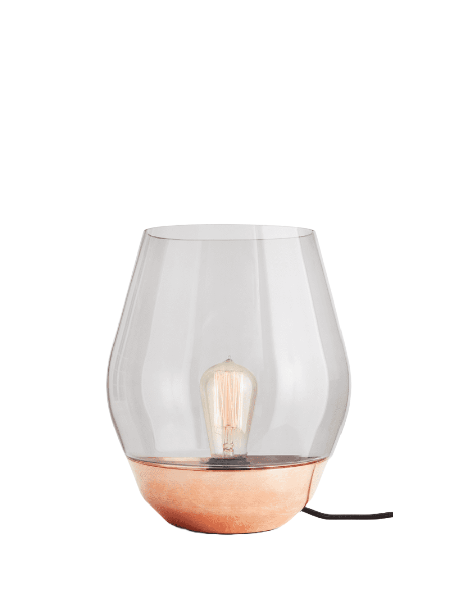 New Works Bowl Bordlampe - Copper/Røget Glas