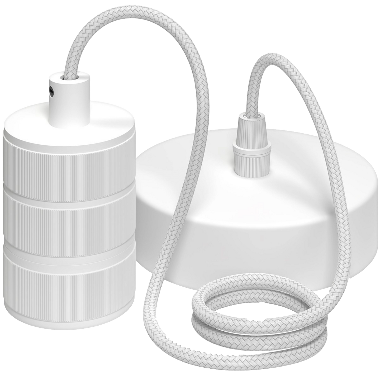 Calex pendelsæt E27 fatning ledning og baldakin mat hvid