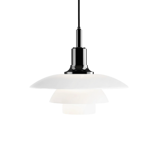 Louis Poulsen PH 3½-3 Glas Pendel Sort Metalliseret