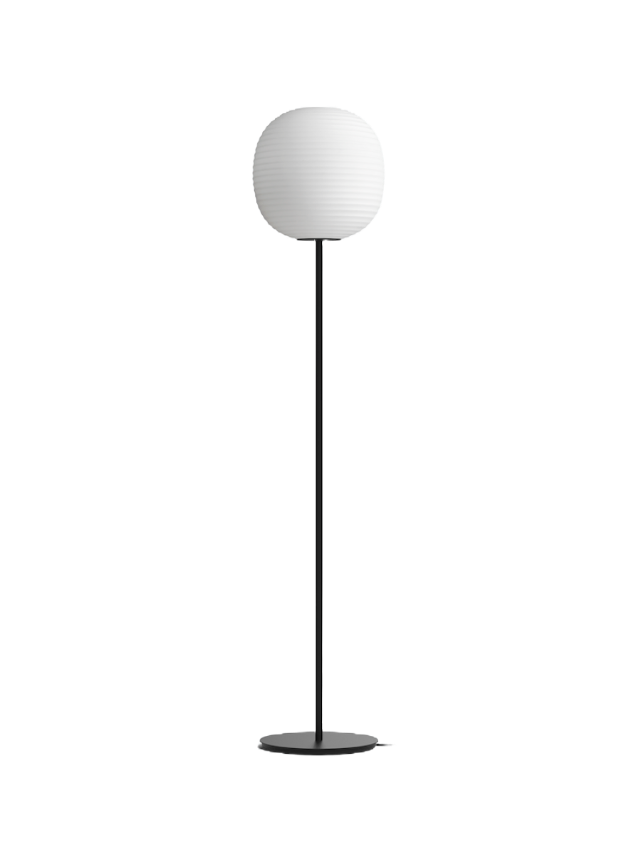 New Works Lantern Gulvlampe Ø30 - Hvid/Sort Base