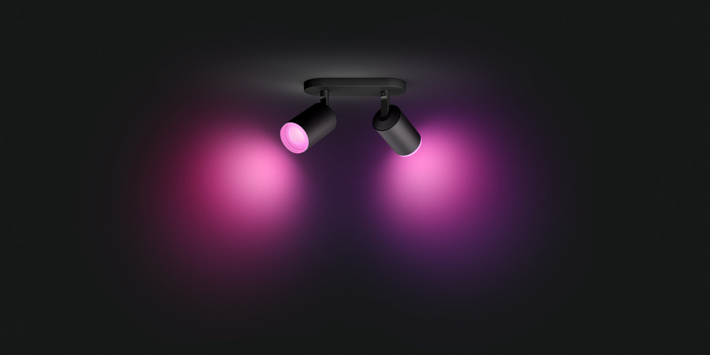 Philips Hue Fugato Hue Loftlampe 2-Spot - Sort