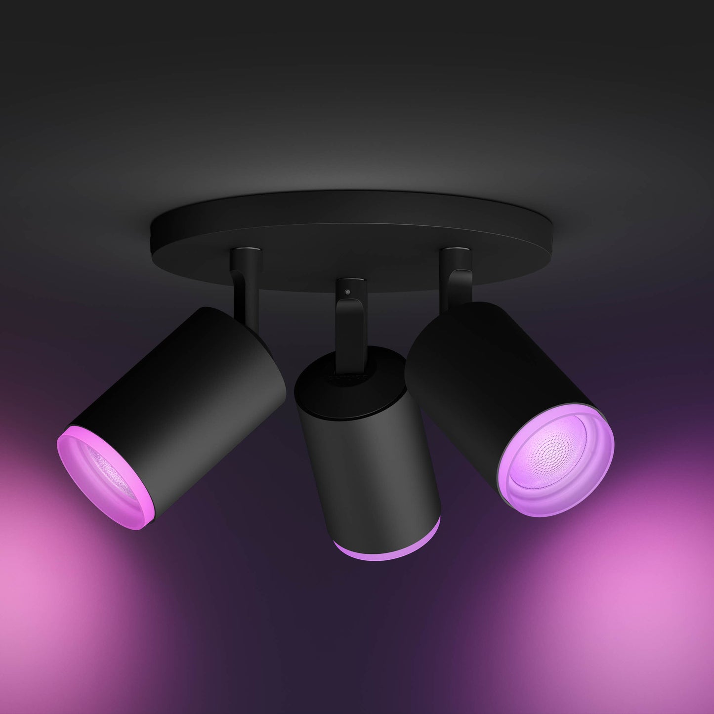 Philips Hue Fugato Hue Taklampa 3-Spot - Svart