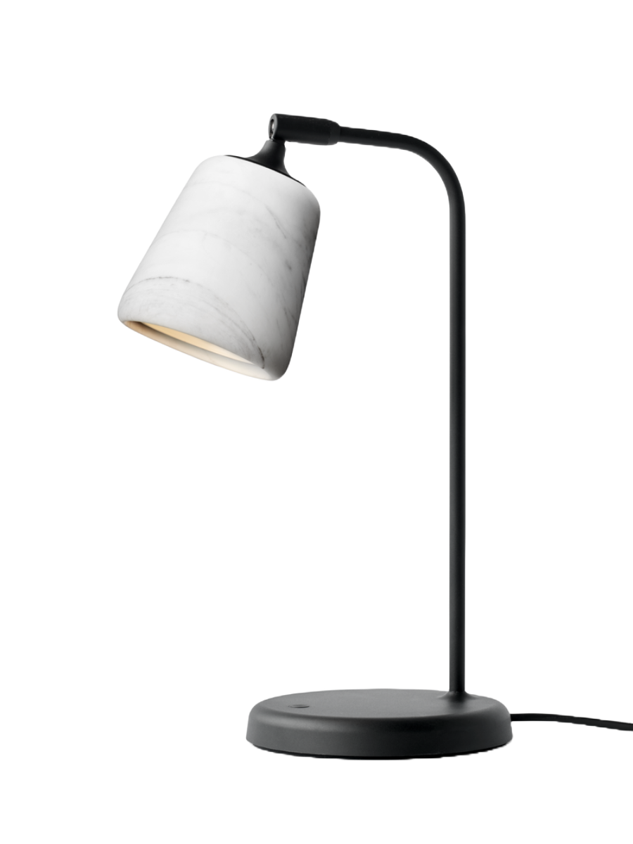 New Works Material Bordlampe - Hvid Marmor