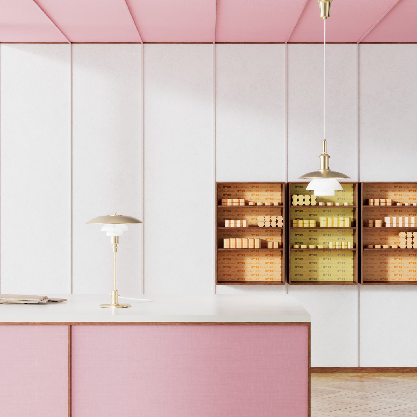 Louis Poulsen PH 3-2 Bordlampe E14 BRASS/OPAL - Limited 2022