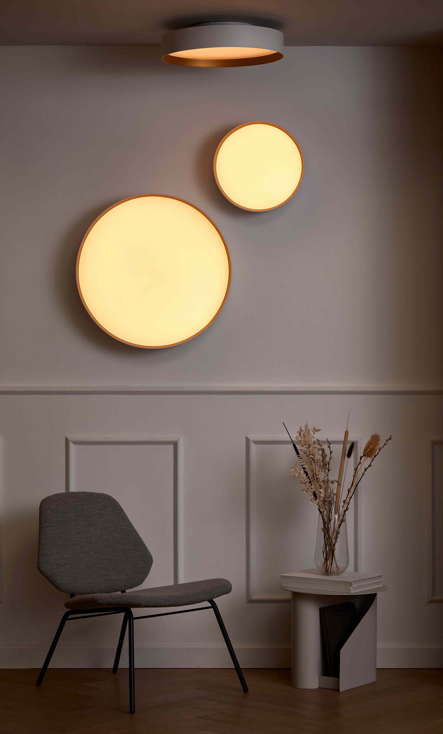 Vävstol design Lucia Taklampa 35 Vit/guld