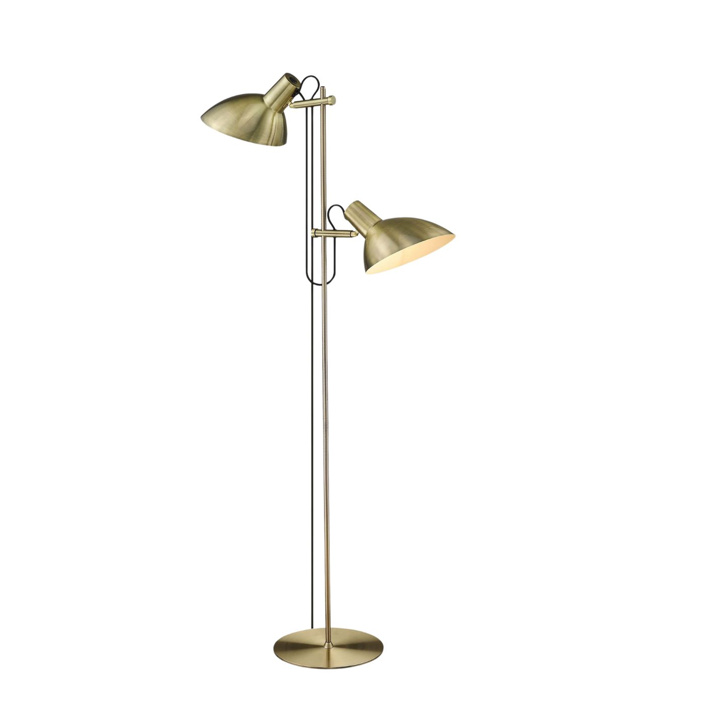 Halo Design Metropole Gulvlampe 2 Lampehoveder - Messing