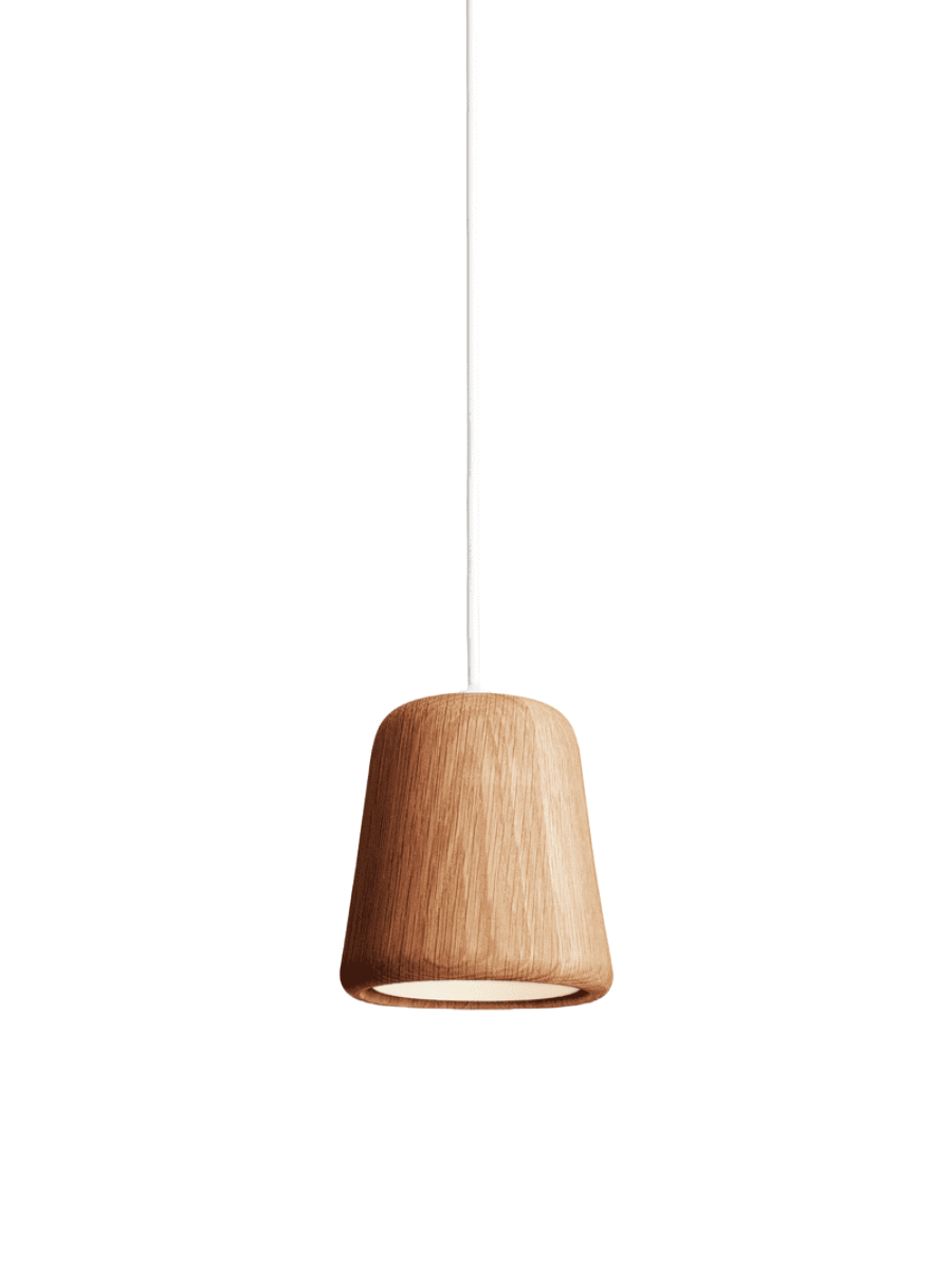 New Works Material Pendel - Naturlig Eg/Hvid Ledning