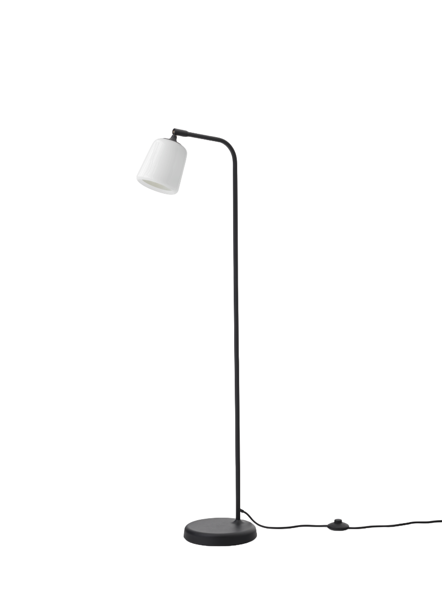 New Works Material Gulvlampe - Hvid/Opal Glas