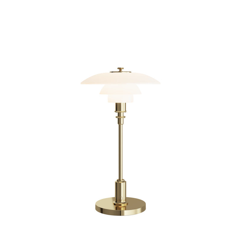 Louis poulsen ph 2/1 bordlampe i brass tændt