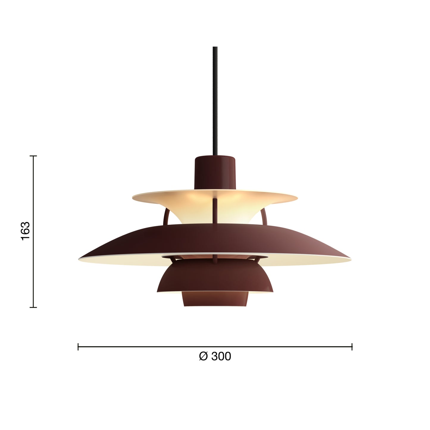 Louis Poulsen PH 5 Mini Monochrome - Burgundy