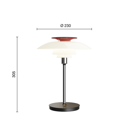Louis Poulsen PH 80 Portable Lampe Opal White/High Lustre Chrome Plated