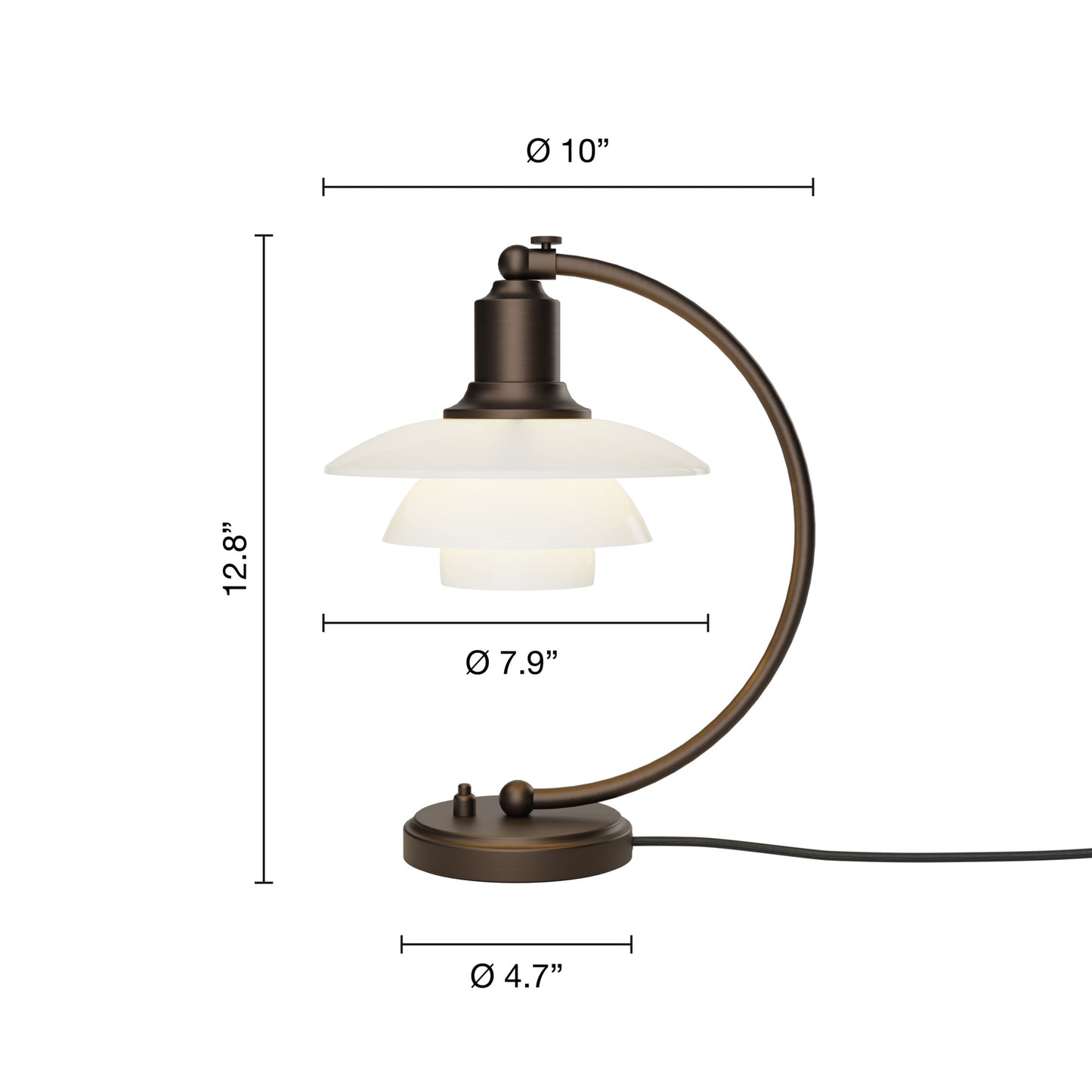 Louis PoulsenPH 2/2 Luna Aged Brass Opal Bordlampe