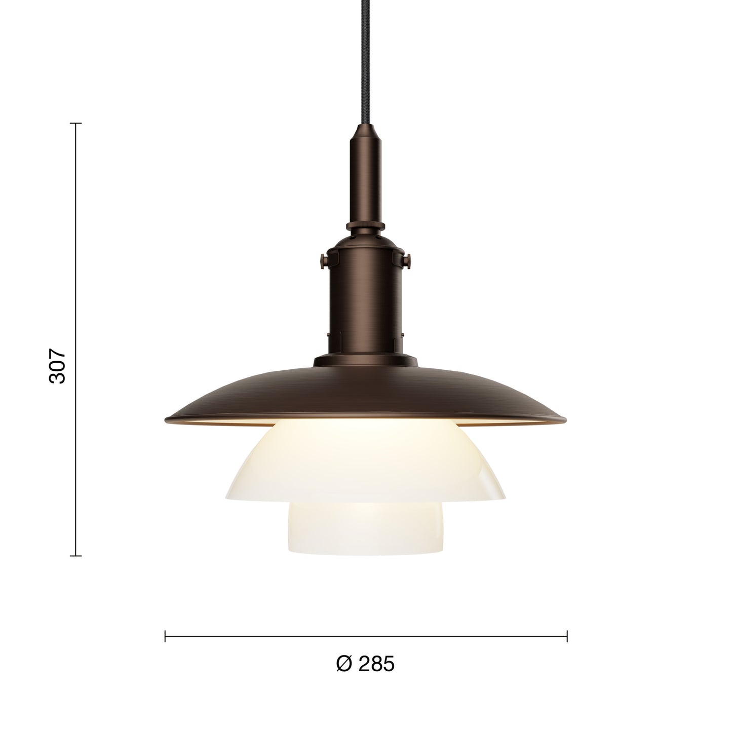 Louis Poulsen PH 3/3 Pendel - Aged Brass/Opal Glass