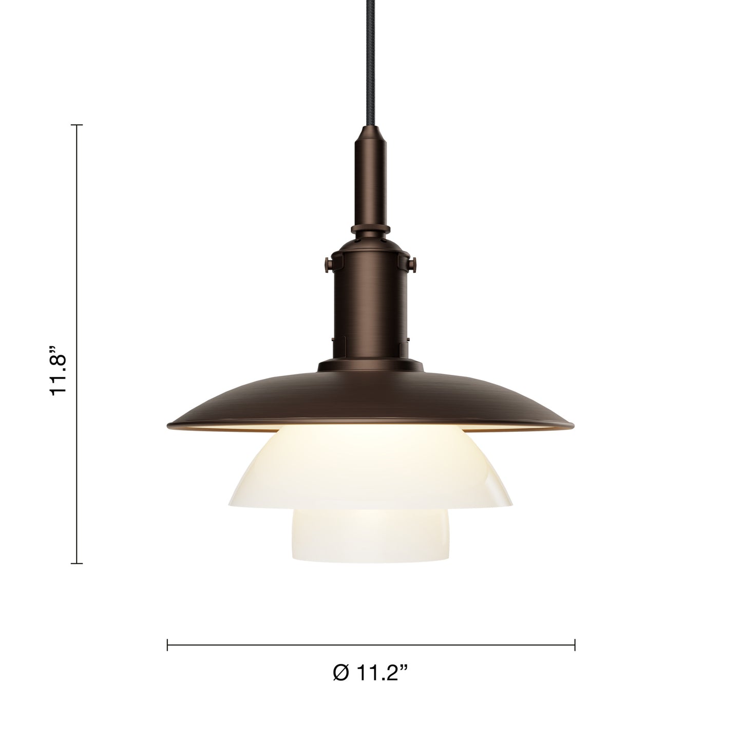 Louis Poulsen PH 3/3 Pendel - Aged Brass/Opal Glass