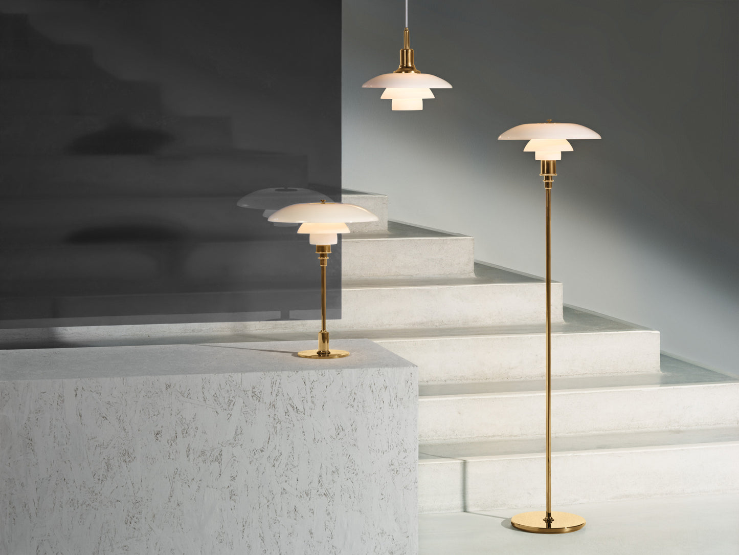 Louis Poulsen - PH 3½-2½ Gulvlampe - Messing Metalliseret