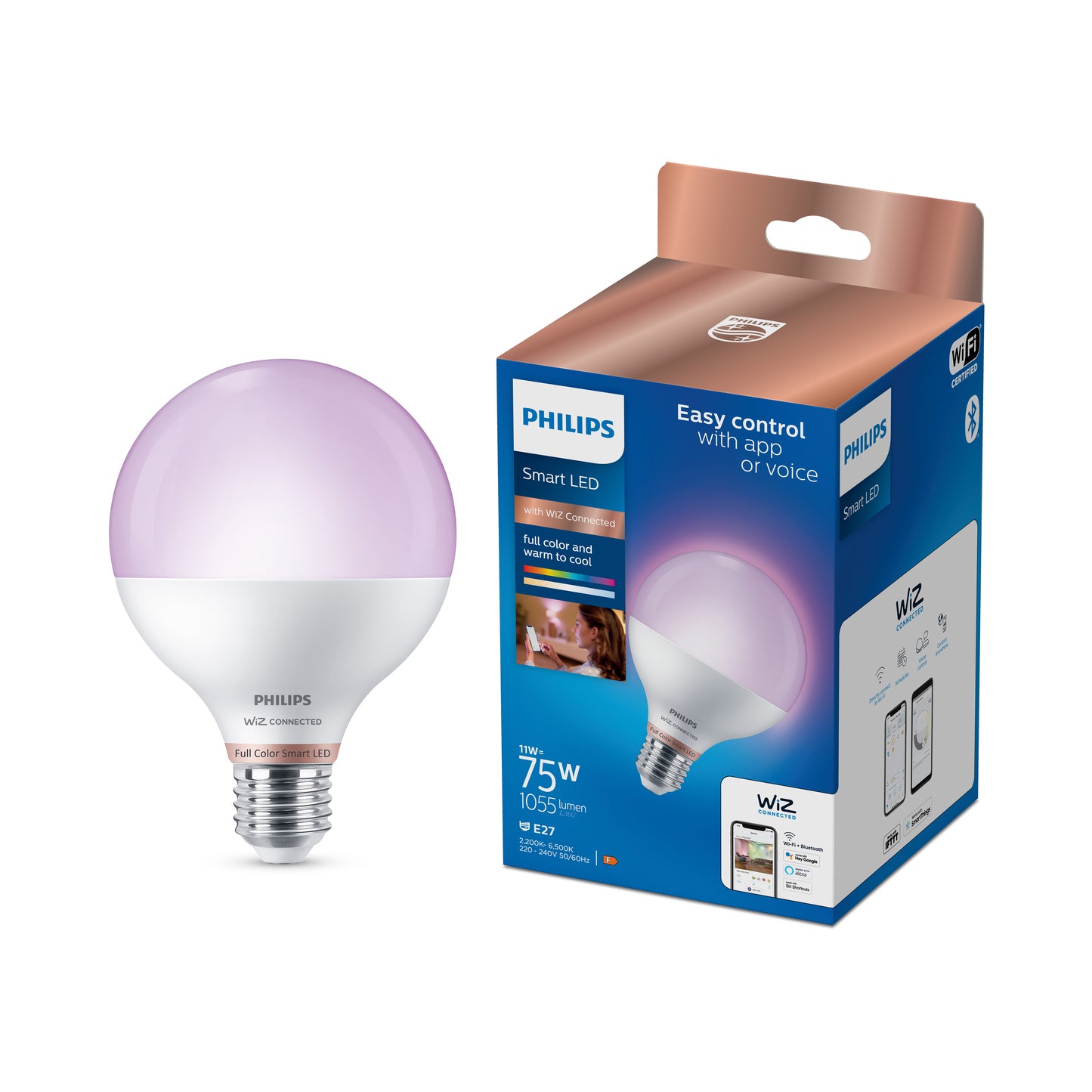 Smart Full fave LED Globe E27 W75