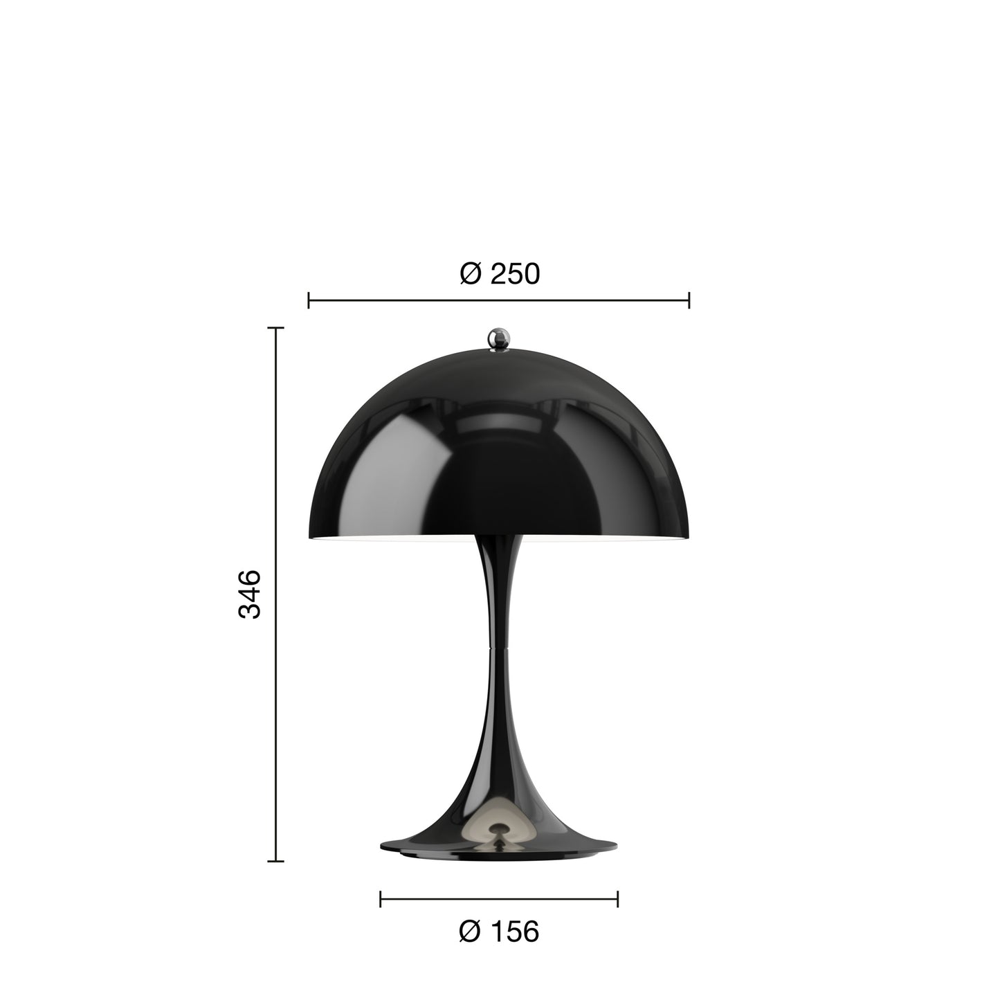 Louis Poulsen Panthella 250 Portable bordlampe - Sort