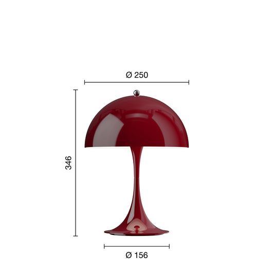 Louis Poulsen Panthella 250 Portable bordlampe - Burgundy