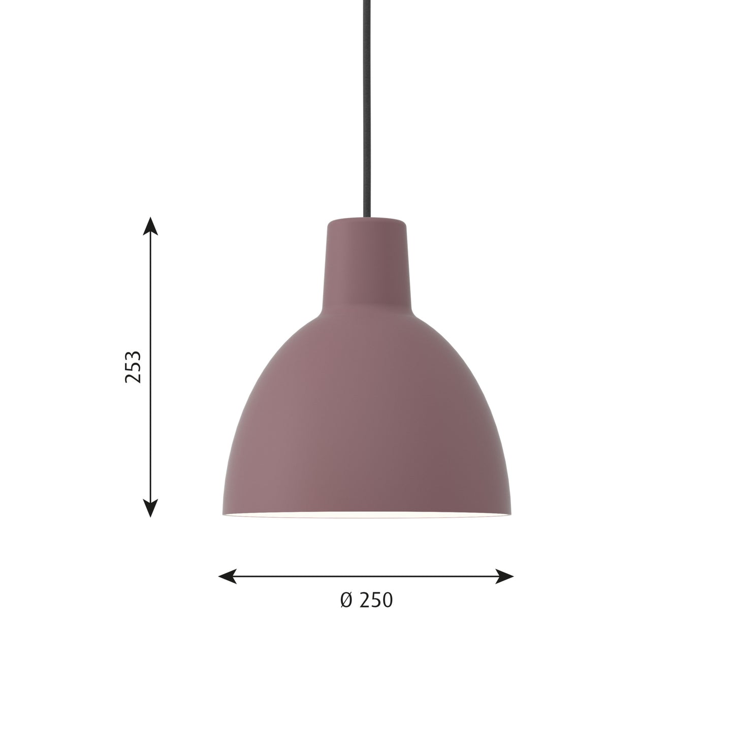 Louis Poulsen - Toldbod Pendel - 250 - Mørk Rosa