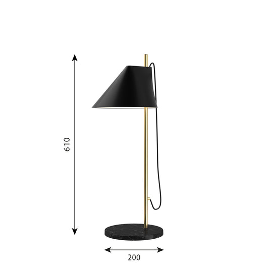 Louis Poulsen - YUH Bordlampe - Sort Marmor Fod