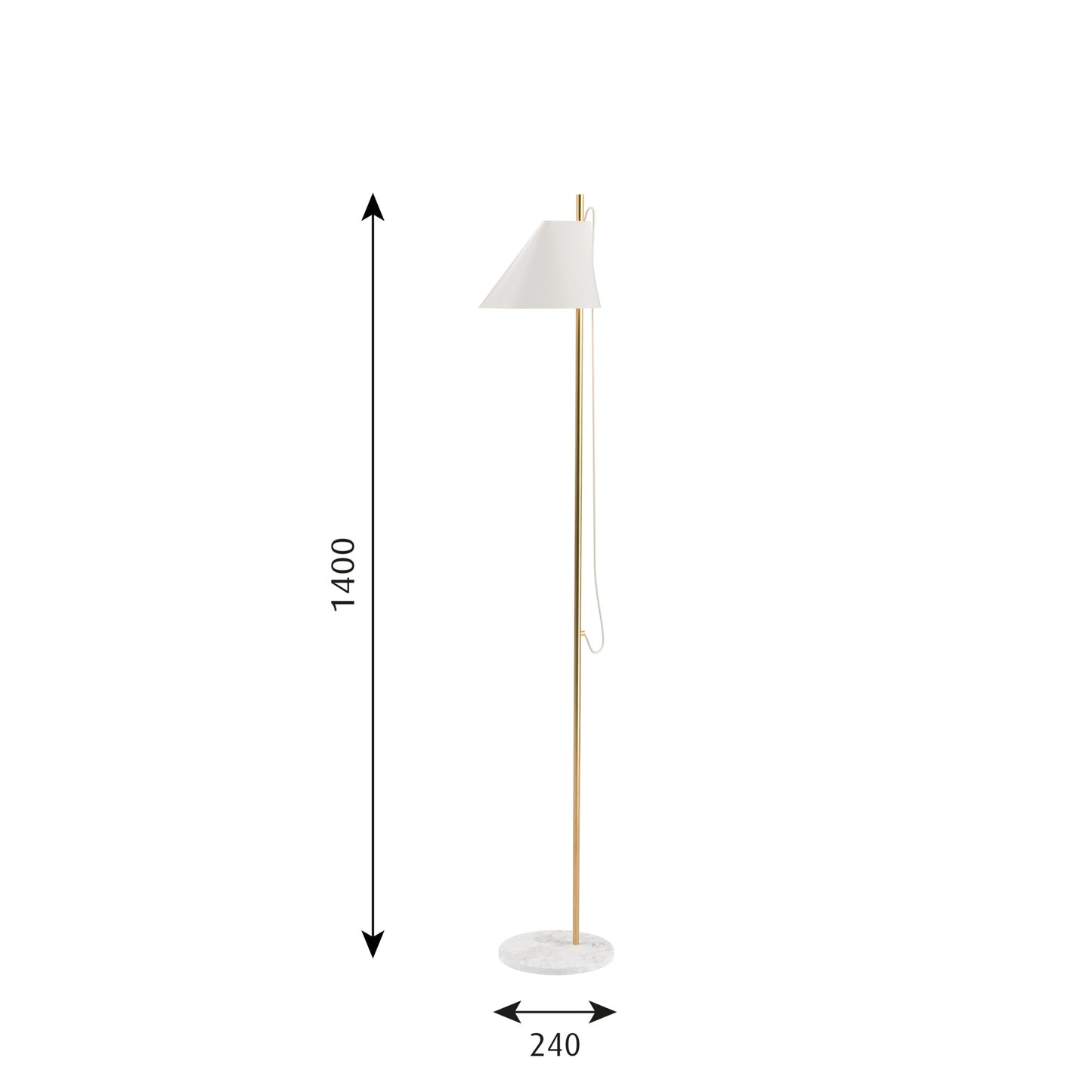 Louis Poulsen - Yuh Golvlampa - Sockel i vit marmor