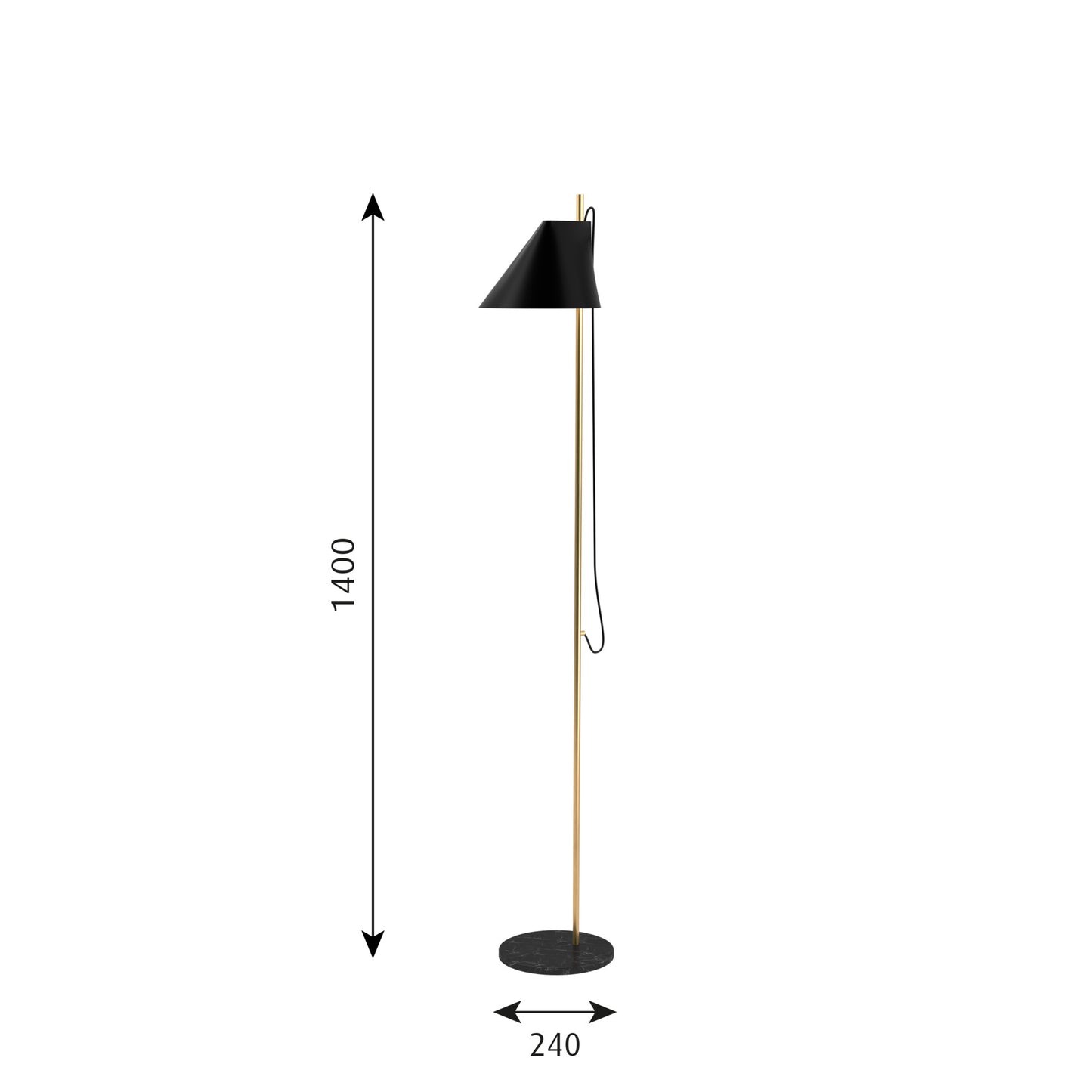 Louis Poulsen - Yuh golvlampa - svart marmorfot