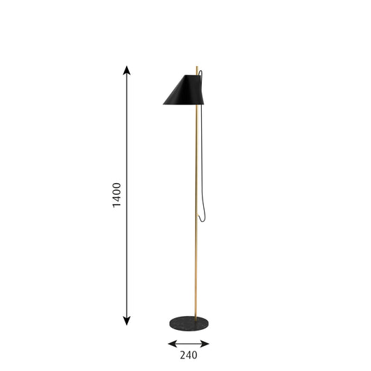 Louis Poulsen Yuh Gulvlampe - Sort Marmor Fod