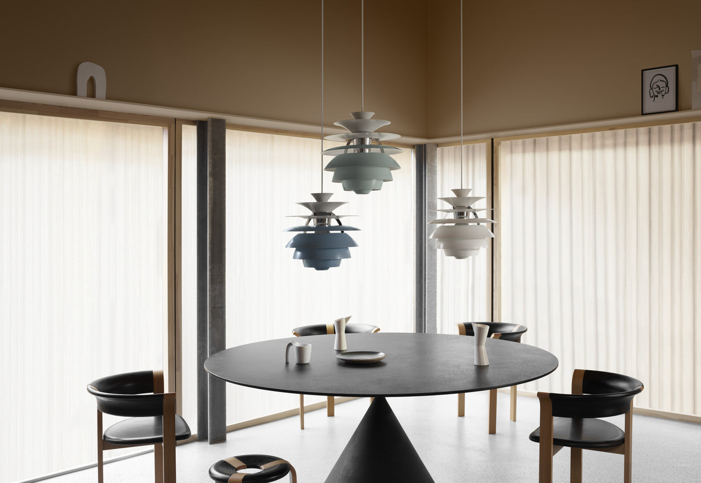 Louis Poulsen PH Snowball Dusty Blue/High Lustre Chrome Plated