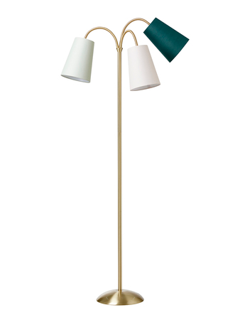 Nielsen Light Salsa gulvlampe guld inkl. støvgrøn, off white og flaskegrøn skærme