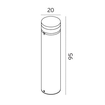 Norlys Stavanger LED pullertlampe H95 Grafit
