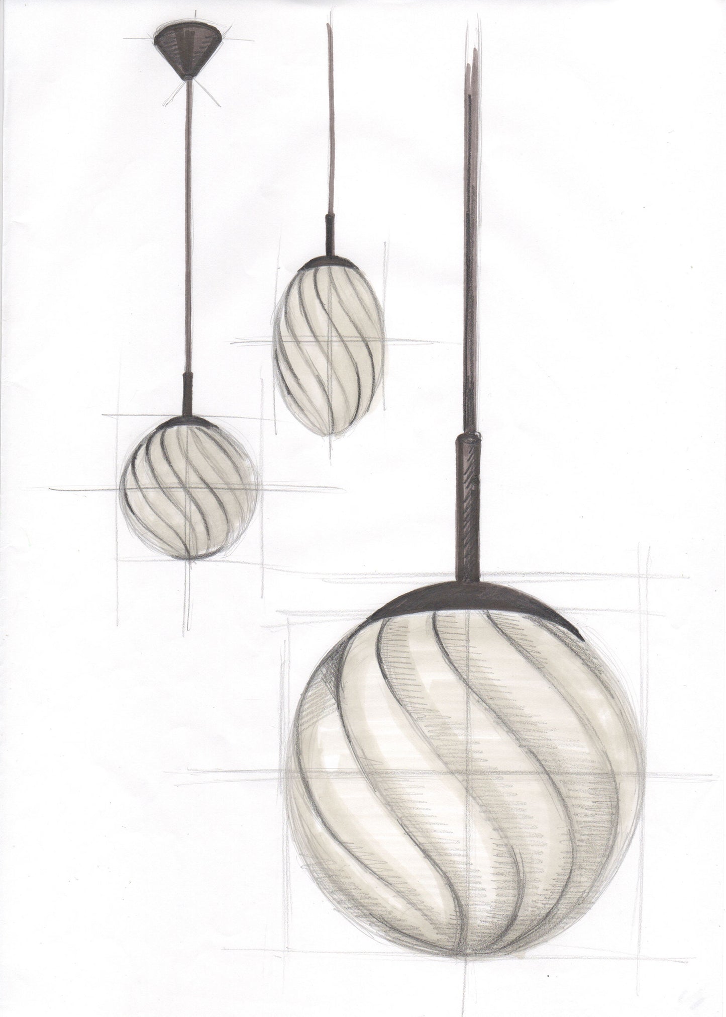 Halo Design Twist Pendel Oval Antique Ø15 - Mässing