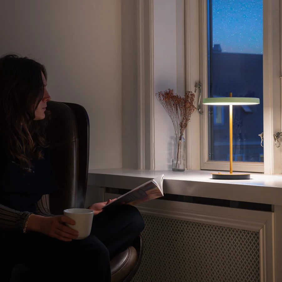 Grøn bordlampe umage asteria