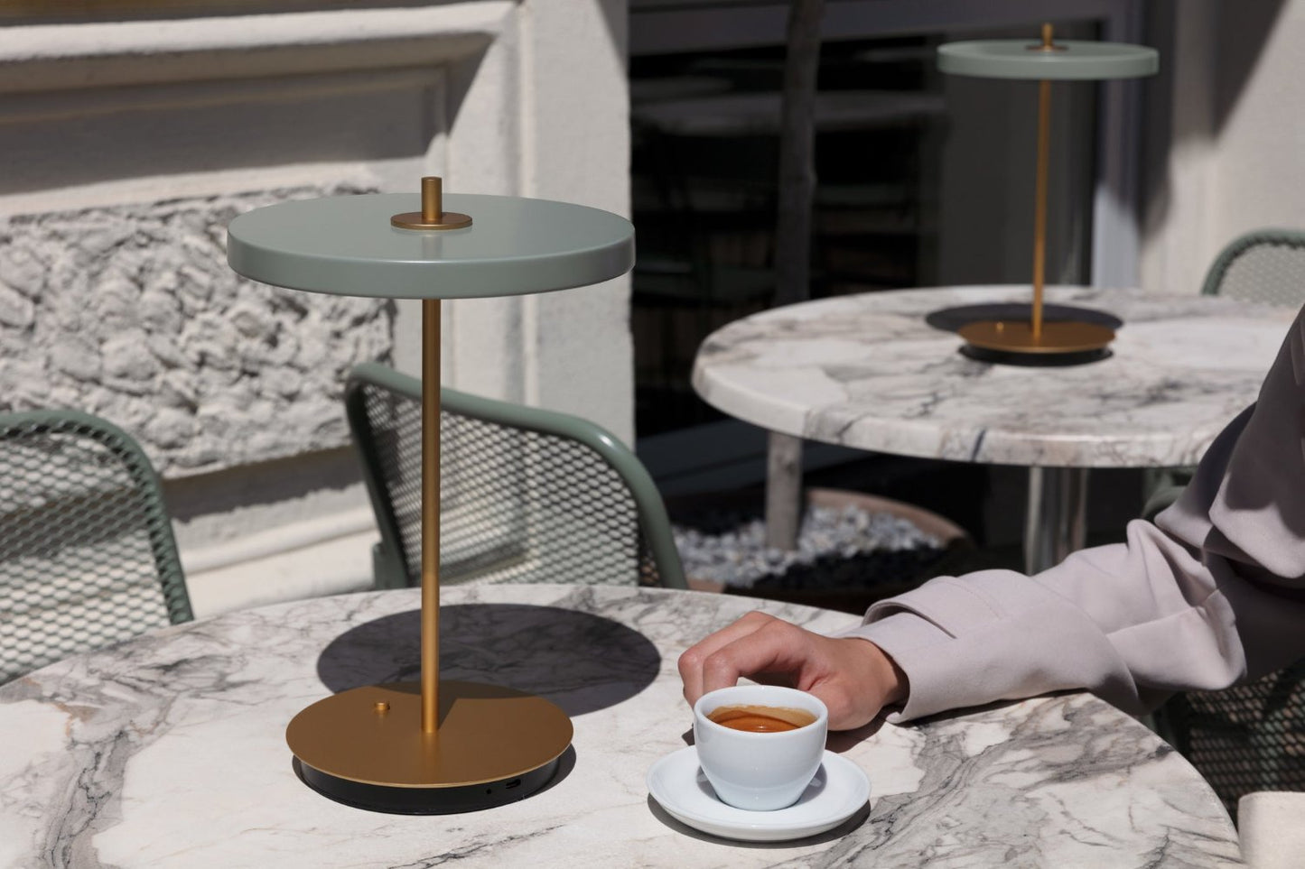 Grøn bordlampe umage asteria