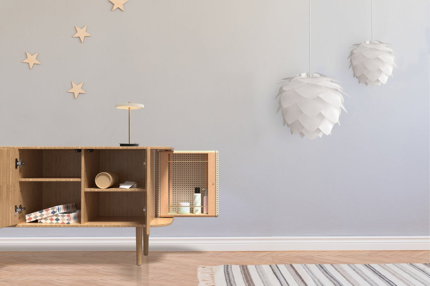 Hvid lampe umage silvia medium