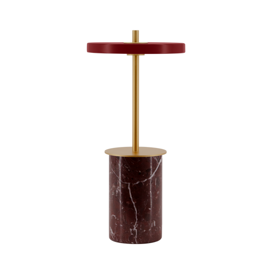 Rød bordlampe umage asteria