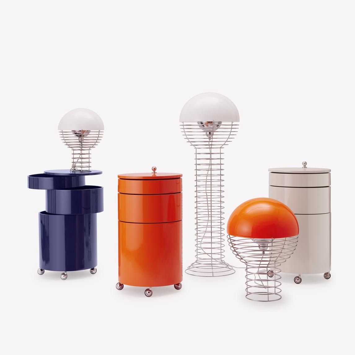 Verpan Wire Bordlampe Ø30 - Krom/Orange
