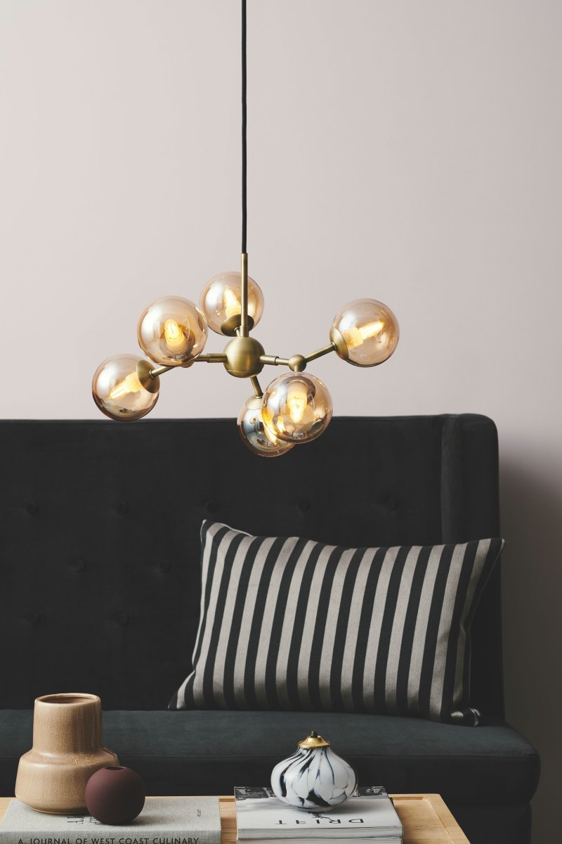 Halo Design Atom Lysekrone Ø45 - Amber/Antik Messing