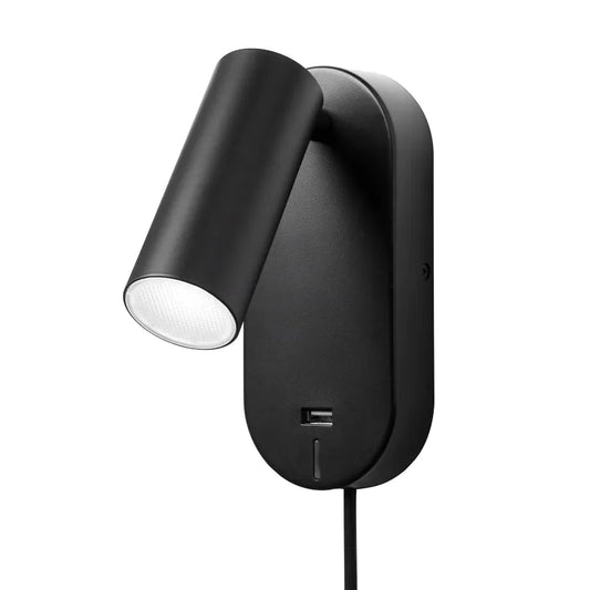 Nielsen Light Ego LED Væglampe 4,5W Med Touch Dæmp og USB Sort