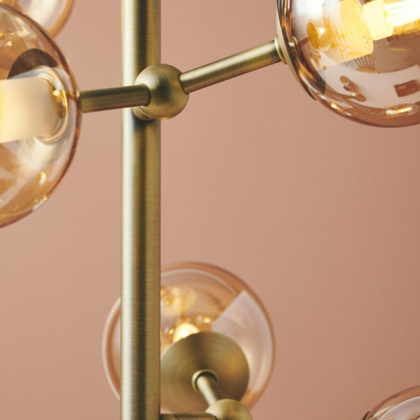 Halo Design Atom Gulvlampe - Amber/Antik Messing