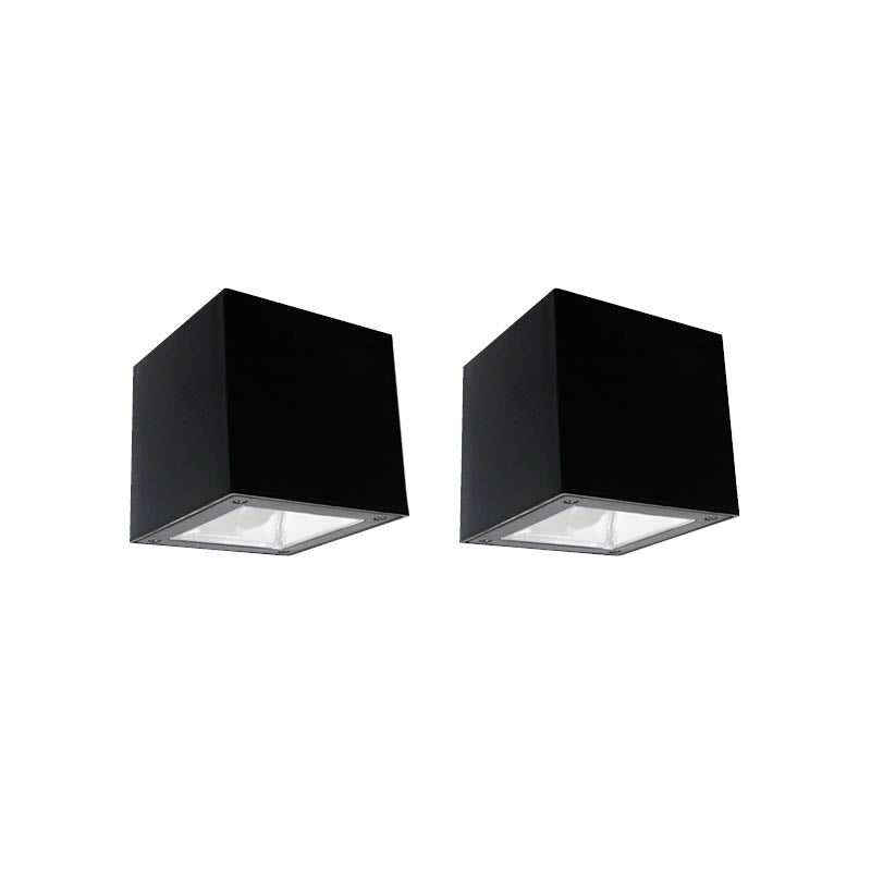 Kube Solcelle væglamper 2-pak - sort