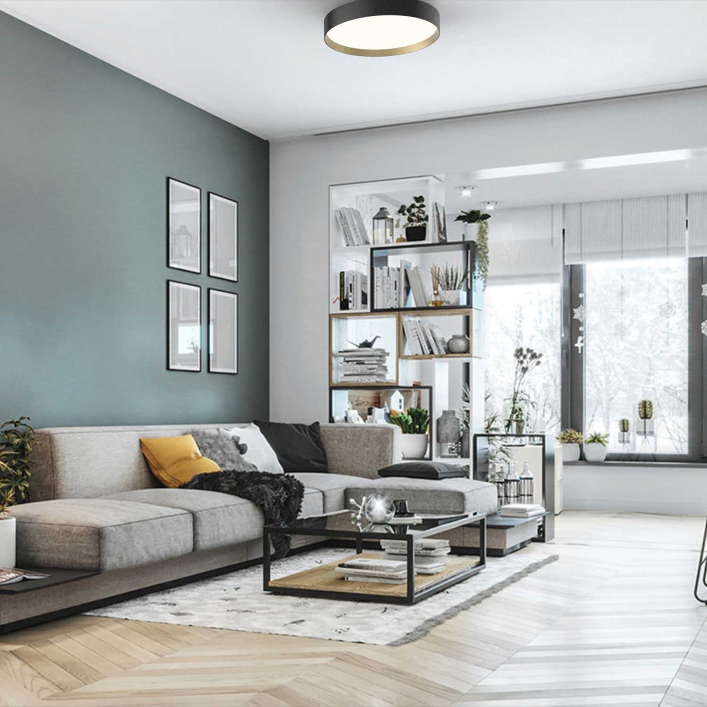 Vävstol design Lucia Taklampa 45 Svart/Guld