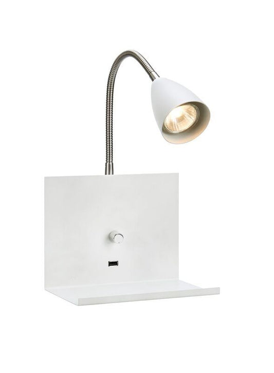 Marksløjd - Logi USB Væglampe Dæmpbar Hvid - Marksløjd fra Lampeexperten