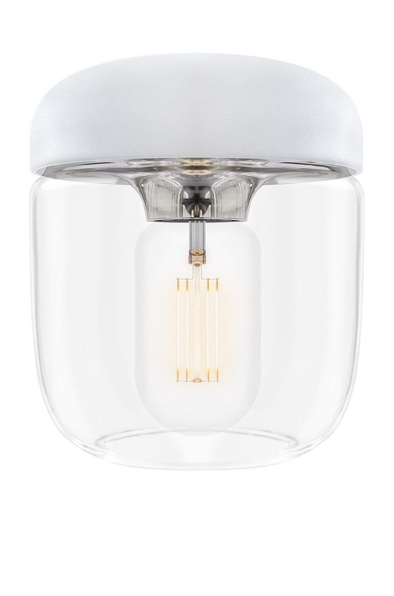 Umage - Acorn - Pendelskærm - Hvid/Poleret Stål - fra Lampeexperten