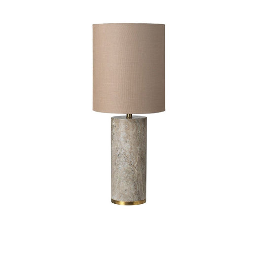 Cozy Living - Ella Marmor bordlampe beige med skærm i Taupe fra lampeexperten