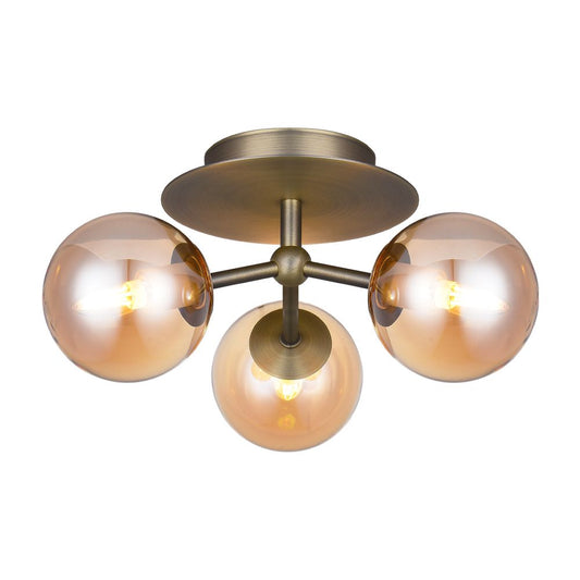 Halo Design - Atom Trio Loftlampe Amber/Antik Messing fra Lampeexperten