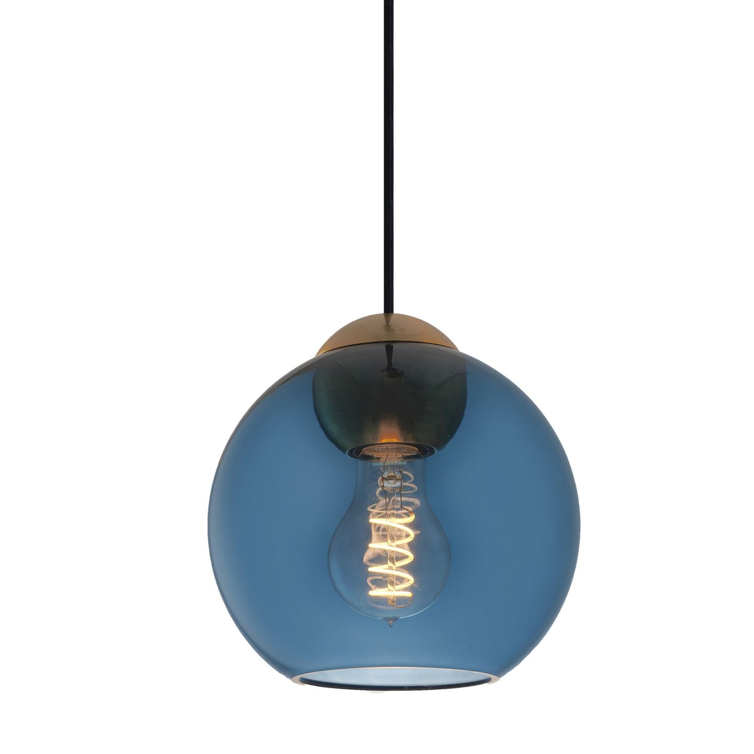 Halo Design - Bubbles Pendel Ø18 Blå/Antik Messing fra Lampeexperten