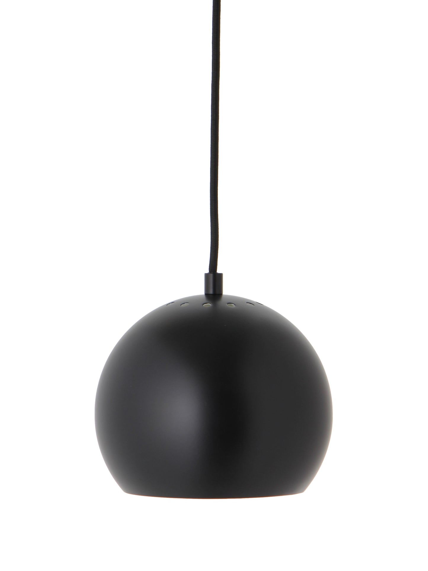 FRANDSEN - Ball Pendel Mat Sort/Sort Stofledning -  fra Lampeexperten