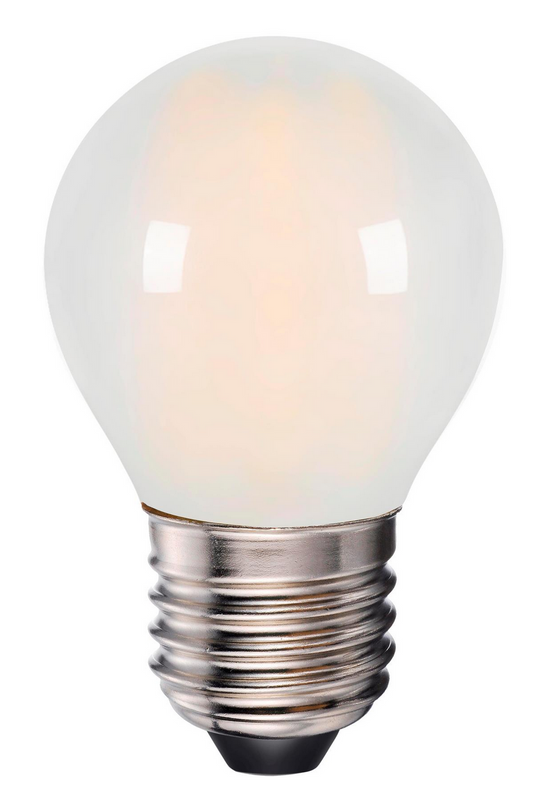 Diolux 3-dim 40W(4w) kronepære E27 3000K hvid fra Lampeexperten